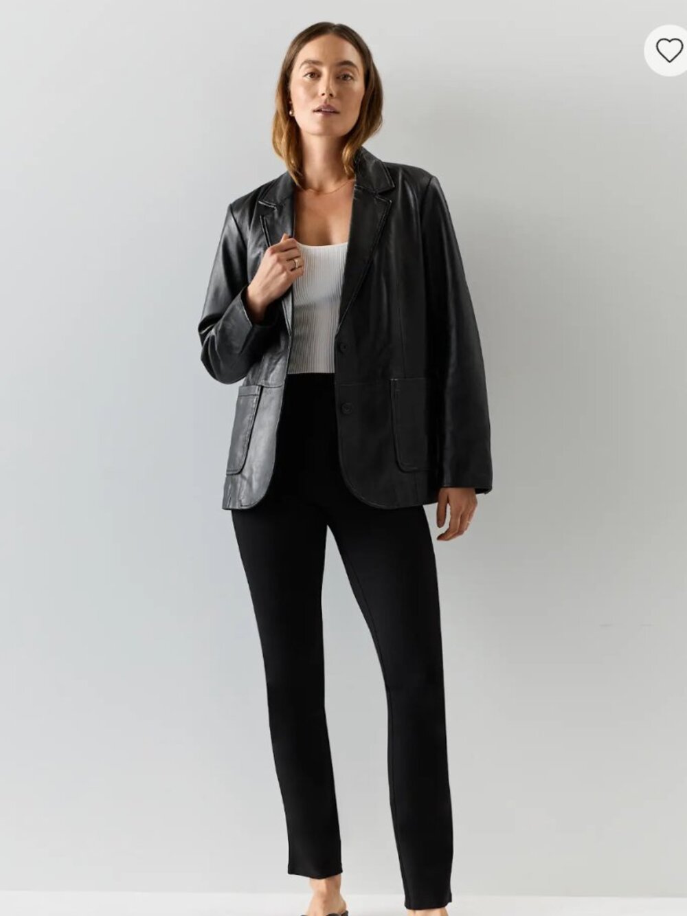 Quince  Ultra Stretch Ponte Straight Leg Black Tailored Dress Pants-L Tall